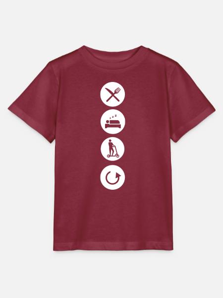 E-Scooter E-Roller Scooter - Stanley/Stella Kinder T-Shirt MINI CREATOR  - Burgunderrot