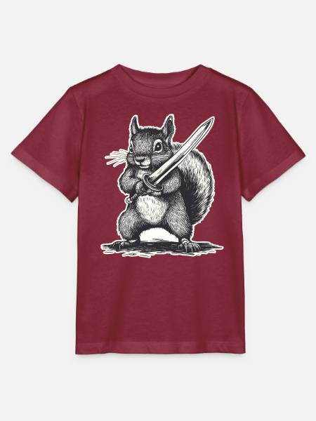 Schwert Squirrel - Stanley/Stella Kinder T-Shirt MINI CREATOR - Burgunderrot