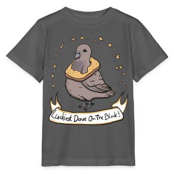 Luckiest Dove ! - T-shirt bio MINI CREATOR Stanley/Stella Enfant - charbon - Devant - Kain (125cm)