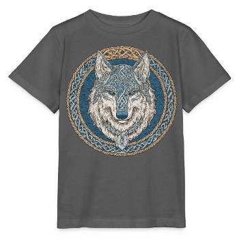 Nordische Wolf Mythologie - Stanley/Stella Kinder T-Shirt MINI CREATOR  - Anthrazit - Vorne - Kain (125cm)