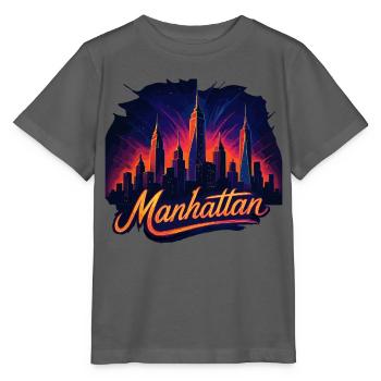 Manhattan City New York Silhouette Cadeau - T-shirt bio MINI CREATOR Stanley/Stella Enfant - charbon - Devant - Kain (125cm)