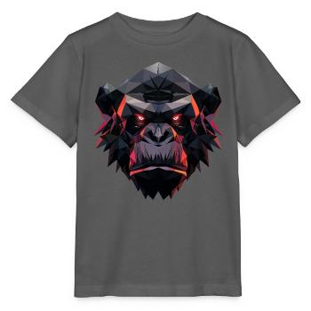 Gorille Prisme Tête Low Poly Art Design - T-shirt bio MINI CREATOR Stanley/Stella Enfant - charbon - Devant - Kain (125cm)