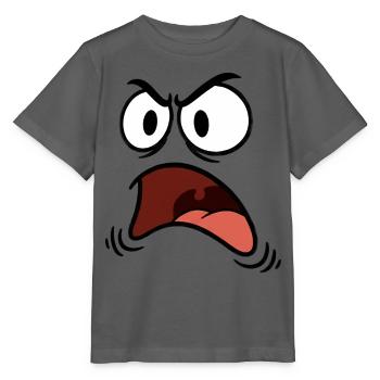 Angry face comic - Stanley/Stella MINI CREATOR Kids’ T-Shirt - anthracite - Front - Kain (125cm)