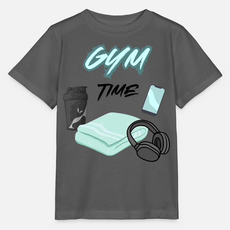 GYM TIME - Stanley/Stella Kinder T-Shirt MINI CREATOR - Anthrazit