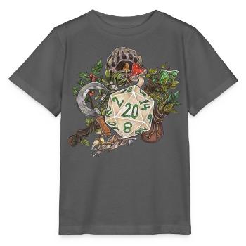Druide de dés de table D20 pour jeu de rôle - T-shirt bio MINI CREATOR Stanley/Stella Enfant - charbon - Devant - Kain (125cm)