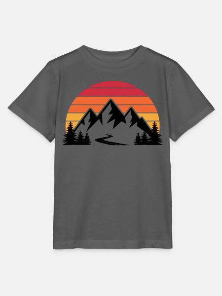 Sonnenuntergang Bergsilhouette - Stanley/Stella Kinder T-Shirt MINI CREATOR - Anthrazit