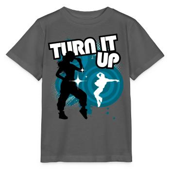 Turn It Up Neon Dance - Stanley/Stella MINI CREATOR Kids’ T-Shirt - anthracite - Front - Kain (125cm)