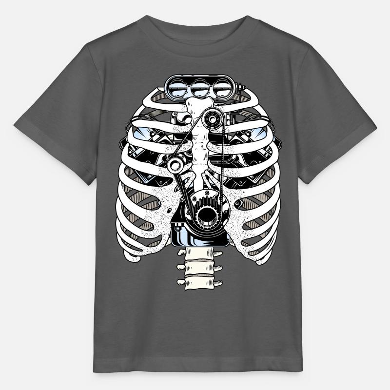 Biomech Ribcage-Motormechaniker - Stanley/Stella Kinder T-Shirt MINI CREATOR - Anthrazit