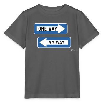 One Way vs My Way Sign Duo - Stanley/Stella MINI CREATOR Kids’ T-Shirt - anthracite - Front - Kain (125cm)
