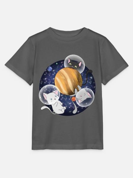 Kawaii Space Cats Jupiter-Shirt - Stanley/Stella Kinder T-Shirt MINI CREATOR - Anthrazit