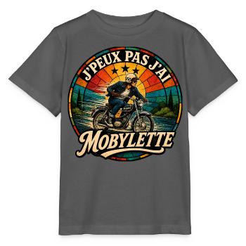 J'Peux Pas J'ai Mobylette Cadeau Vintage - T-shirt bio MINI CREATOR Stanley/Stella Enfant - charbon - Devant - Kain (125cm)