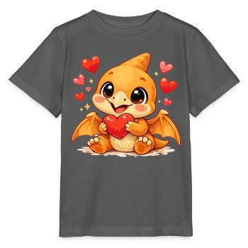 Süßer Babydino Pterodactylus | Niedlicher Dino - Stanley/Stella Kinder T-Shirt MINI CREATOR  - Anthrazit - Vorne - Kain (125cm)