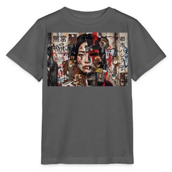 Asia Punk Collage Grunge Art Japan Street Trend - Stanley/Stella Kinder T-Shirt MINI CREATOR  - Anthrazit - Vorne - Kain (125cm)