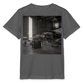 Vintage Airplane Hangar Photography Noir Animal - Stanley/Stella MINI CREATOR Kids’ T-Shirt - anthracite - Front - Kain (125cm)