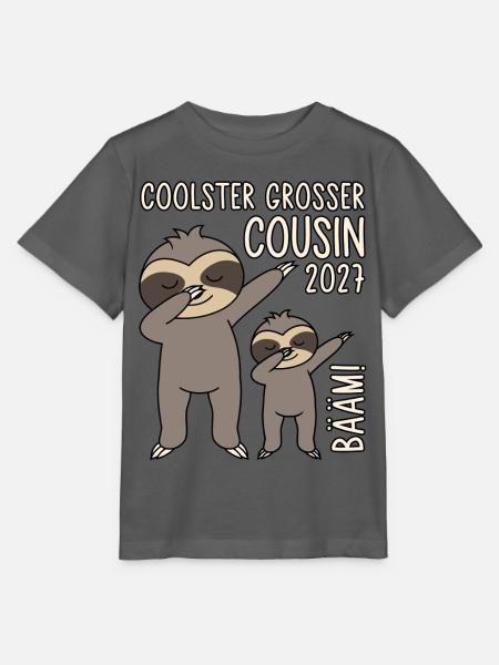 Coolster großer Cousin 2027 Bääm! Dabbing Faultier - Stanley/Stella Kinder T-Shirt MINI CREATOR - Anthrazit