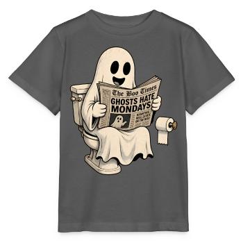 Ghost Hates Montage Halloween Humor T-Shirt Decal - Stanley/Stella MINI CREATOR Kids’ T-Shirt - anthracite - Front - Kain (125cm)