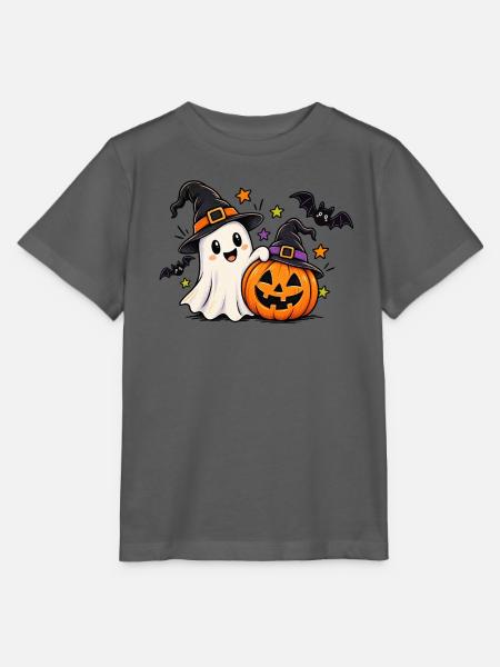 Halloweenfreude Geist und Kürbis - Stanley/Stella Kinder T-Shirt MINI CREATOR - Anthrazit