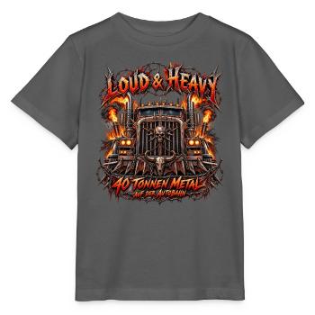 LKW Laut & Schwer: 40 Tonnen Metall Autobahn - Stanley/Stella Kinder T-Shirt MINI CREATOR  - Anthrazit - Vorne - Kain (125cm)
