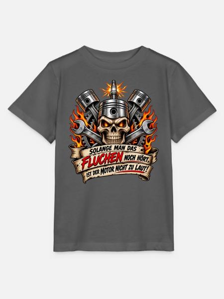 Flammender Skull mit Motorwerkzeug - Stanley/Stella Kinder T-Shirt MINI CREATOR  - Anthrazit