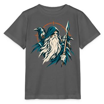 Odin Allvater Raben Huginn Muninn Wikinger - Stanley/Stella Kinder T-Shirt MINI CREATOR  - Anthrazit - Vorne - Kain (125cm)