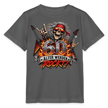 60.Geburtstag, Rock,   Älter Werden Rockt  - Stanley/Stella Kinder T-Shirt MINI CREATOR  - Anthrazit - Vorne - Kain (125cm)