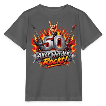 50 Jahre , 50.Geburtstag,  älter Werden Rock - Stanley/Stella Kinder T-Shirt MINI CREATOR  - Anthrazit - Vorne - Kain (125cm)