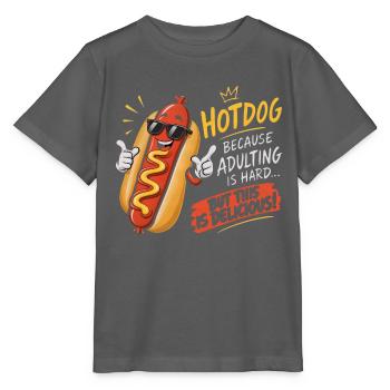 Freche Sonnenbrillen-Hotdog: Erwachsenen-Pause - Stanley/Stella Kinder T-Shirt MINI CREATOR  - Anthrazit - Vorne - Kain (125cm)