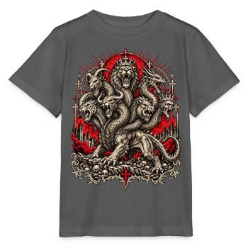 Kronenhydra im Flammenrot - Stanley/Stella Kinder T-Shirt MINI CREATOR  - Anthrazit - Vorne - Kain (125cm)