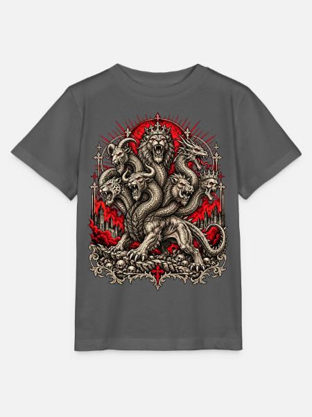 Kronenhydra im Flammenrot - Stanley/Stella Kinder T-Shirt MINI CREATOR - Anthrazit