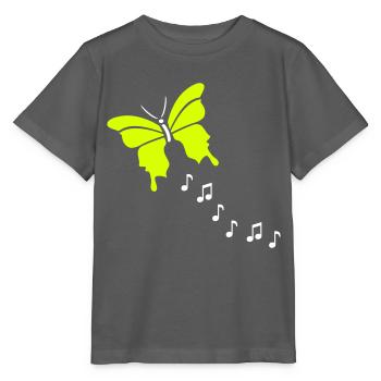 Schmetterling - Stanley/Stella Kinder T-Shirt MINI CREATOR  - Anthrazit - Vorne - Kain (125cm)