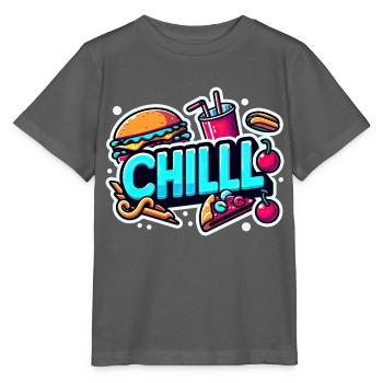 Autocollant Chill - T-shirt bio MINI CREATOR Stanley/Stella Enfant - charbon - Devant - Kain (125cm)
