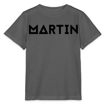 Prénom Martin - T-shirt bio MINI CREATOR Stanley/Stella Enfant - charbon - Devant - Kain (125cm)