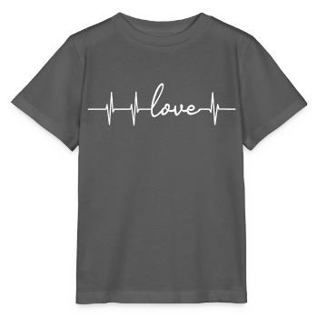Love Heart Rate - Stanley/Stella MINI CREATOR Kids’ T-Shirt - anthracite - Front - Kain (125cm)
