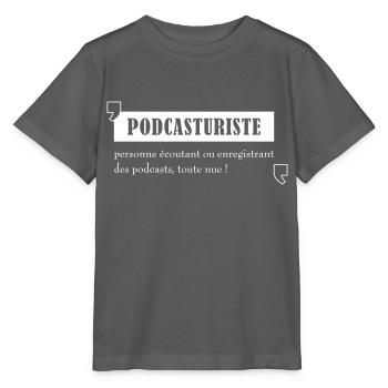 PODCASTuriste - T-shirt bio MINI CREATOR Stanley/Stella Enfant - charbon - Devant - Kain (125cm)