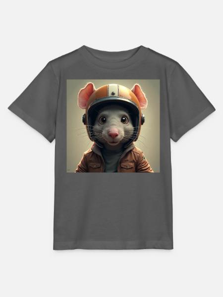 Die kleine Biker-Ratte - Stanley/Stella Kinder T-Shirt MINI CREATOR - Anthrazit