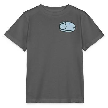 Schläfrige zusammengerollte Katze – Kleines Brustemblem - Stanley/Stella Kinder T-Shirt MINI CREATOR  - Anthrazit - Vorne - Kain (125cm)