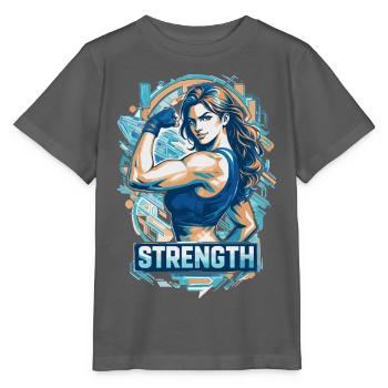 Starke Frau Strength | Frauen Empowerment - Stanley/Stella Kinder T-Shirt MINI CREATOR  - Anthrazit - Vorne - Kain (125cm)