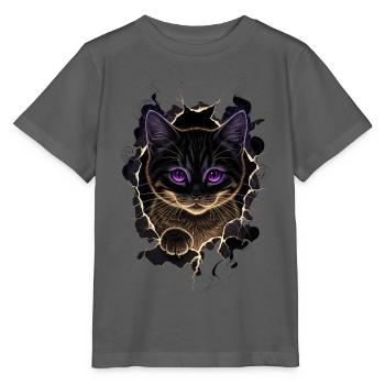 Cat Torn Cloth - Sweet Gothic - Stanley/Stella MINI CREATOR Kids’ T-Shirt - anthracite - Front - Kain (125cm)