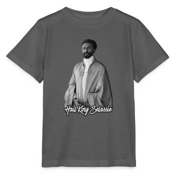 Haile King Selassie Jah Rastafari Rasta Love Roots - Stanley/Stella Kinder T-Shirt MINI CREATOR  - Anthrazit - Vorne - Kain (125cm)