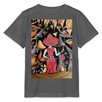 Mushroom Lady - Stanley/Stella Kinder T-Shirt MINI CREATOR  - Anthrazit - Vorne - Kain (125cm)
