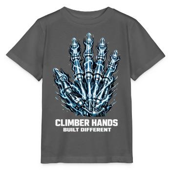 Climber Hands: Built Different Röntgen Design - Stanley/Stella Kinder T-Shirt MINI CREATOR  - Anthrazit - Vorne - Kain (125cm)