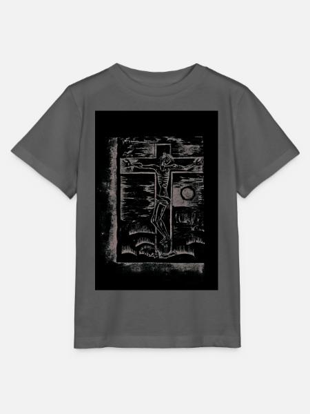 Expressionist_Crucifixion_Woodcut_Art - Stanley/Stella Kinder T-Shirt MINI CREATOR - Anthrazit