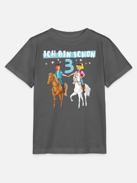 Bibi & Tina Geburtsagsdesign Ich Bin Schon Drei - Stanley/Stella Kinder T-Shirt MINI CREATOR  - Anthrazit