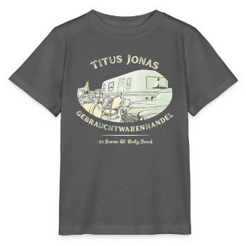 Die Drei ??? Gebrauchtwarenhandel Design - Stanley/Stella Kinder T-Shirt MINI CREATOR  - Anthrazit - Vorne - Kain (125cm)