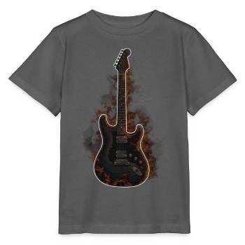 Brennende Gitarre – Dark Rock Shirt - Stanley/Stella Kinder T-Shirt MINI CREATOR  - Anthrazit - Vorne - Kain (125cm)