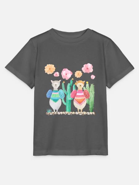 Lama Walk - Stanley/Stella Kinder T-Shirt MINI CREATOR - Anthrazit