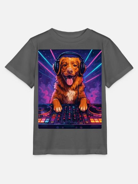 Nova Scotia Toller DJ Hund witzig positiv Geschenk - Stanley/Stella Kinder T-Shirt MINI CREATOR - Anthrazit