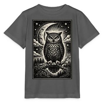 hibou mystique - T-shirt bio MINI CREATOR Stanley/Stella Enfant - charbon - Devant - Kain (125cm)