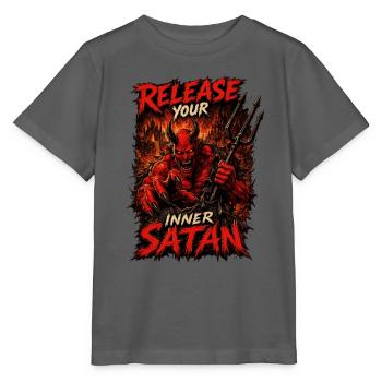 Libérez votre Satan intérieur | Graphique du Démon Sombre - T-shirt bio MINI CREATOR Stanley/Stella Enfant - charbon - Devant - Kain (125cm)