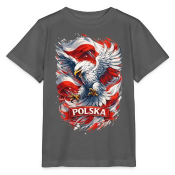 Dynamischer polnischer Adler – Stolz & Ehre - Stanley/Stella Kinder T-Shirt MINI CREATOR  - Anthrazit - Vorne - Kain (125cm)